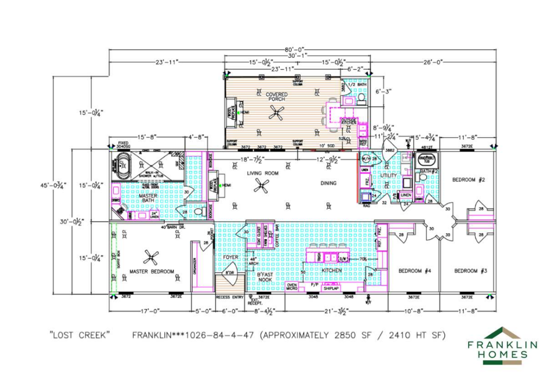 The Lost Creek Modular home by Franklin Homes for sale at Gulf South Homes in Houma, Louisiana